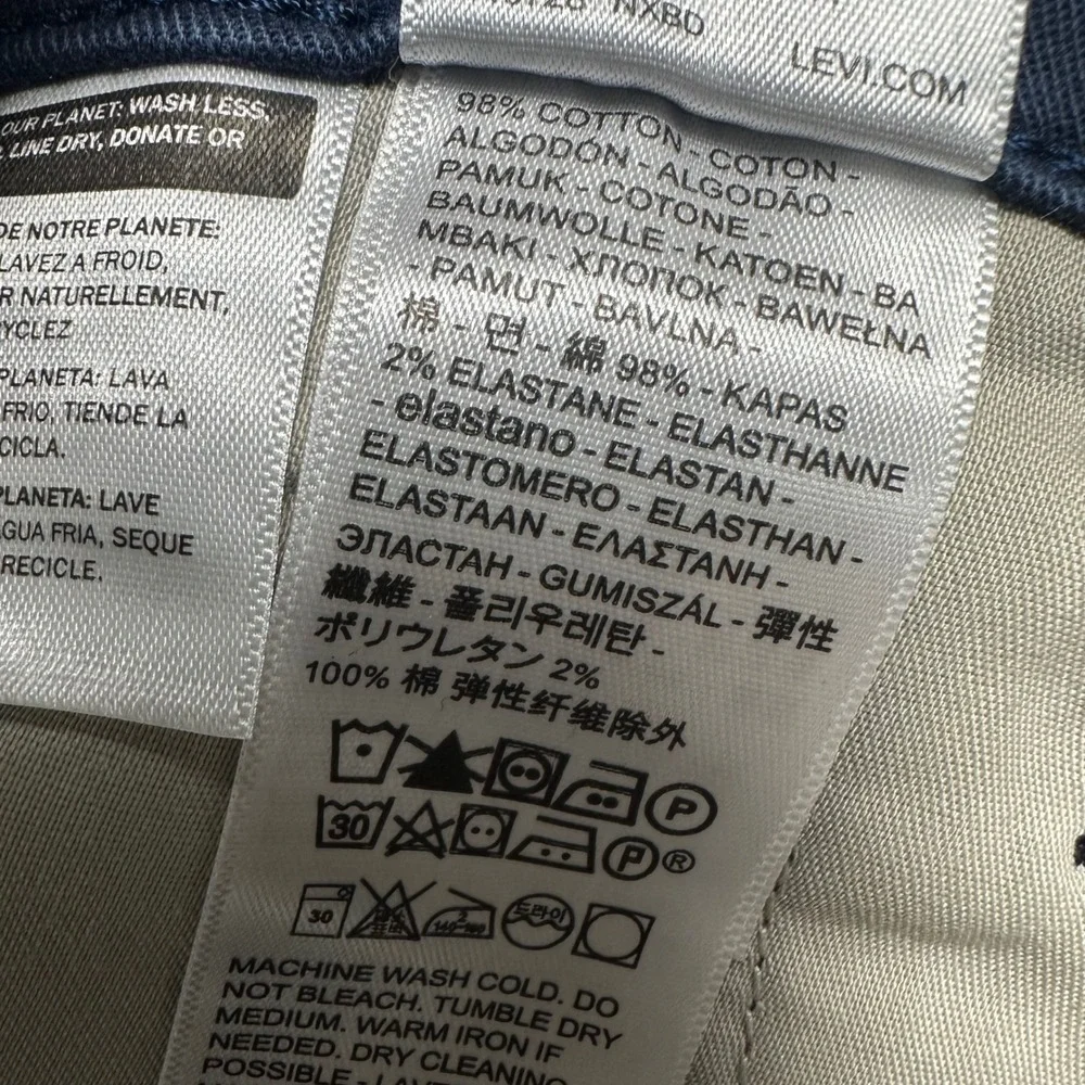 Levis XX Chino Standard Taper Stretch Navy Blue Pants Mens 36x32 85226-0052 NEW - Picture 10 of 11